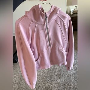 Lululemon zip up scuba sweatshirt hoodie light pink size 6